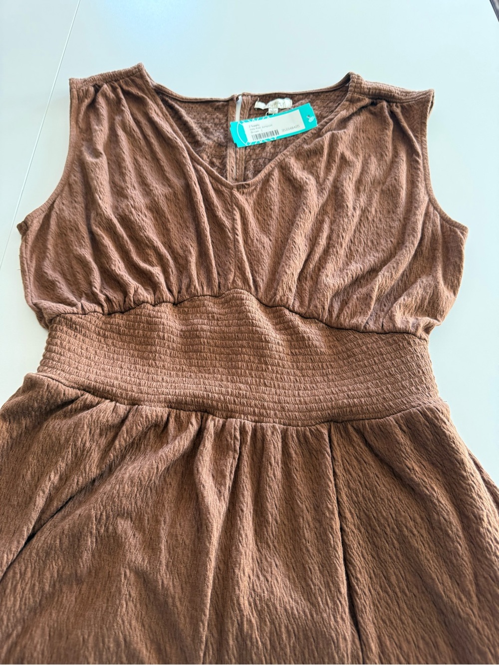 Z Supply Brown Sleeveless V-Neck Jumpsuit - Picture 6 of 8